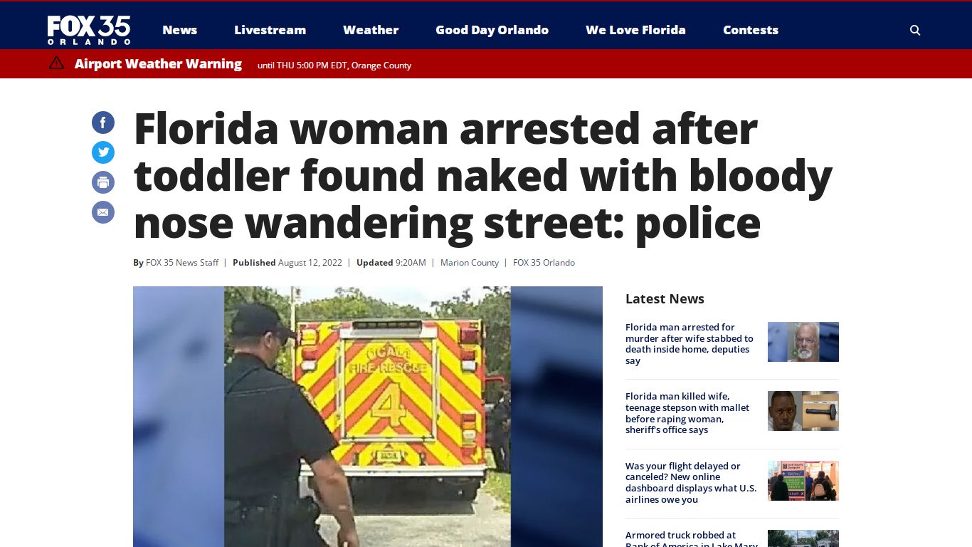 Florida woman arrested after toddler found naked with bloody nose ...